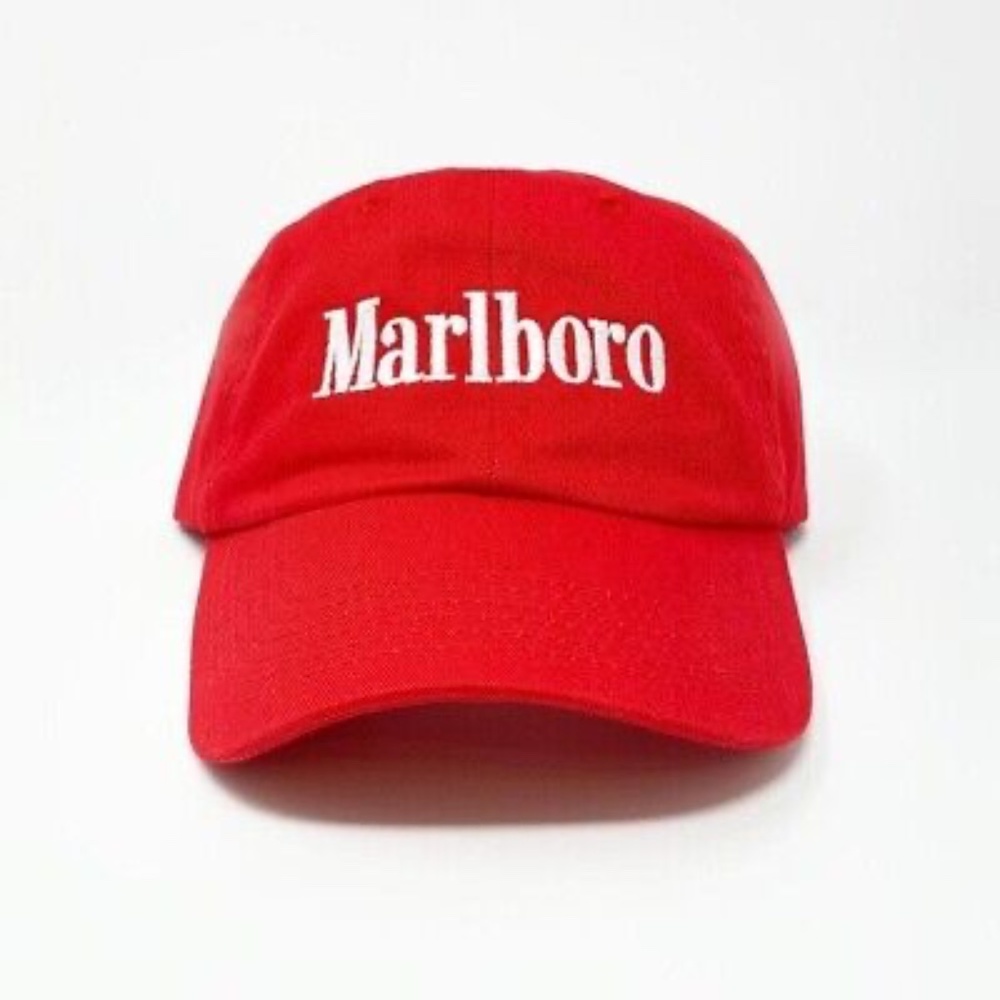 Malboro red dad hat Adjustable Cotton Red